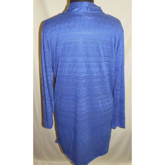 USA made, HG blue long sleeve open style long cardigan, Plus size 2X, NWT - Picture 5 of 6